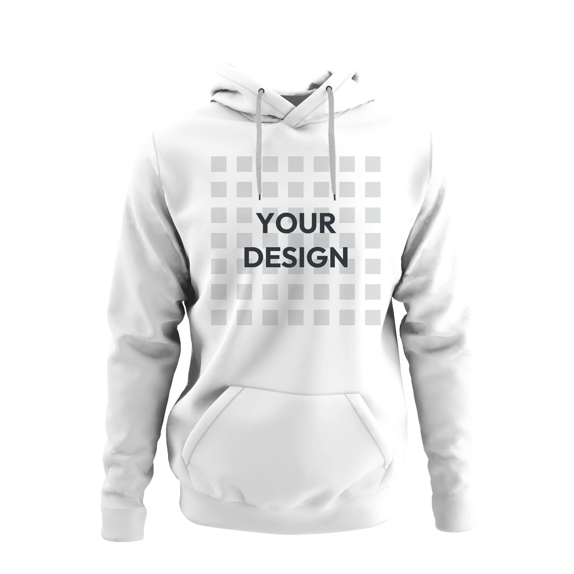 Hoodie Men White Front Design