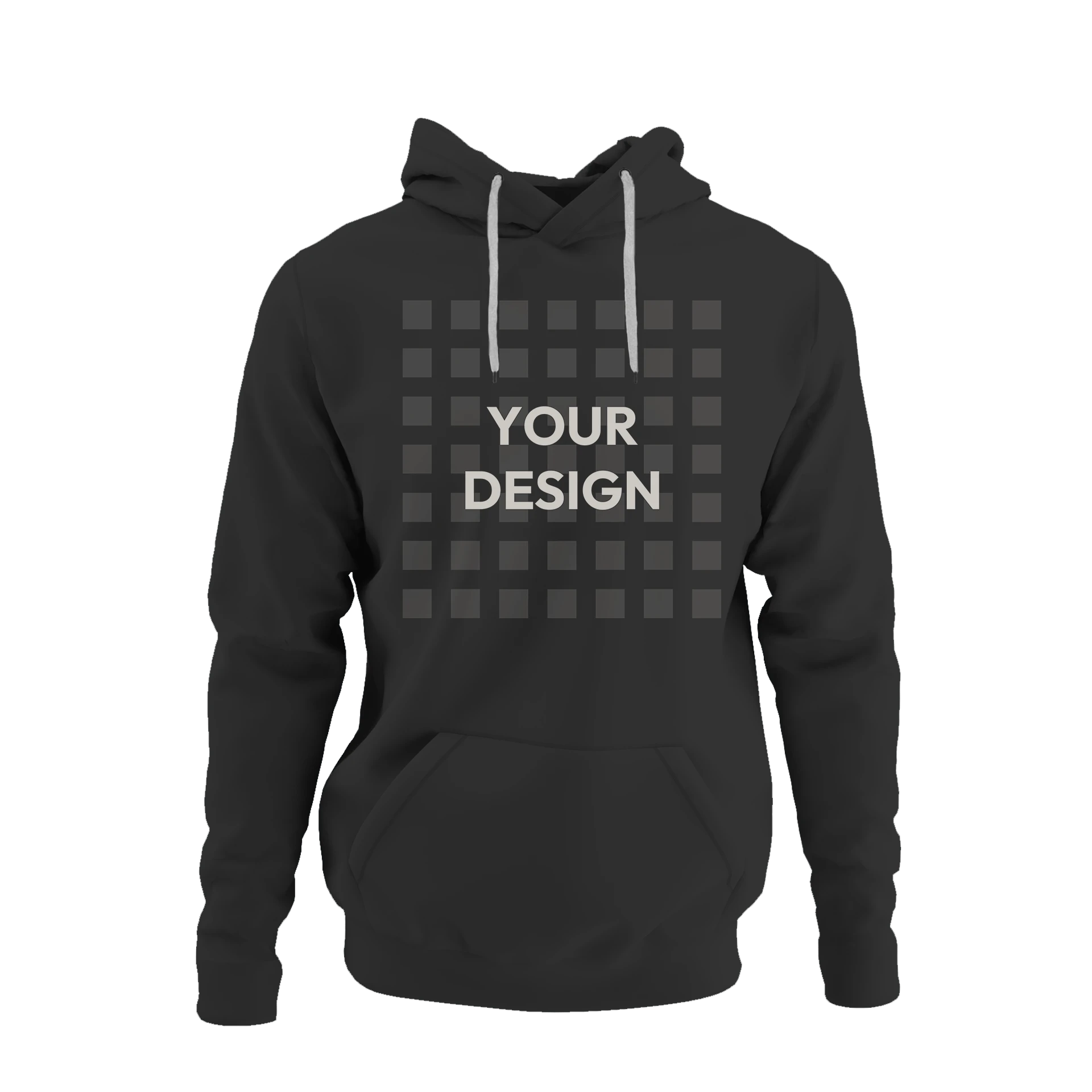 Hoodie Men Black Front Design