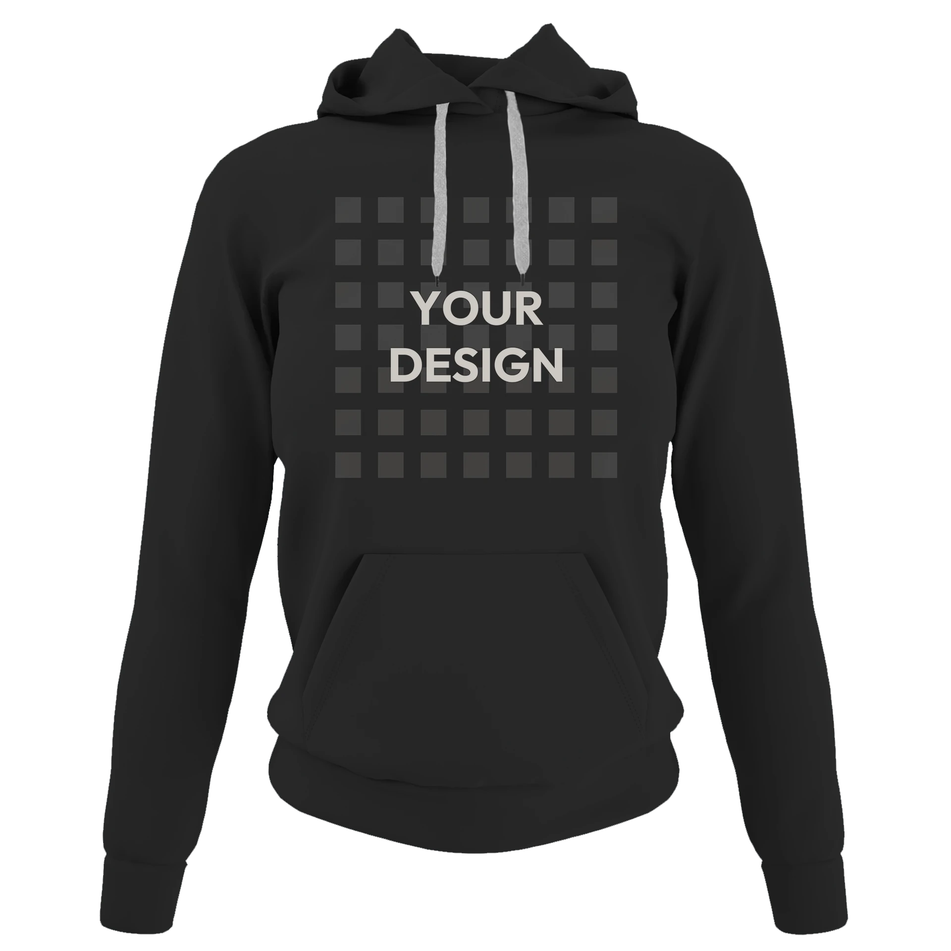 Hoodie Women Black Front Design