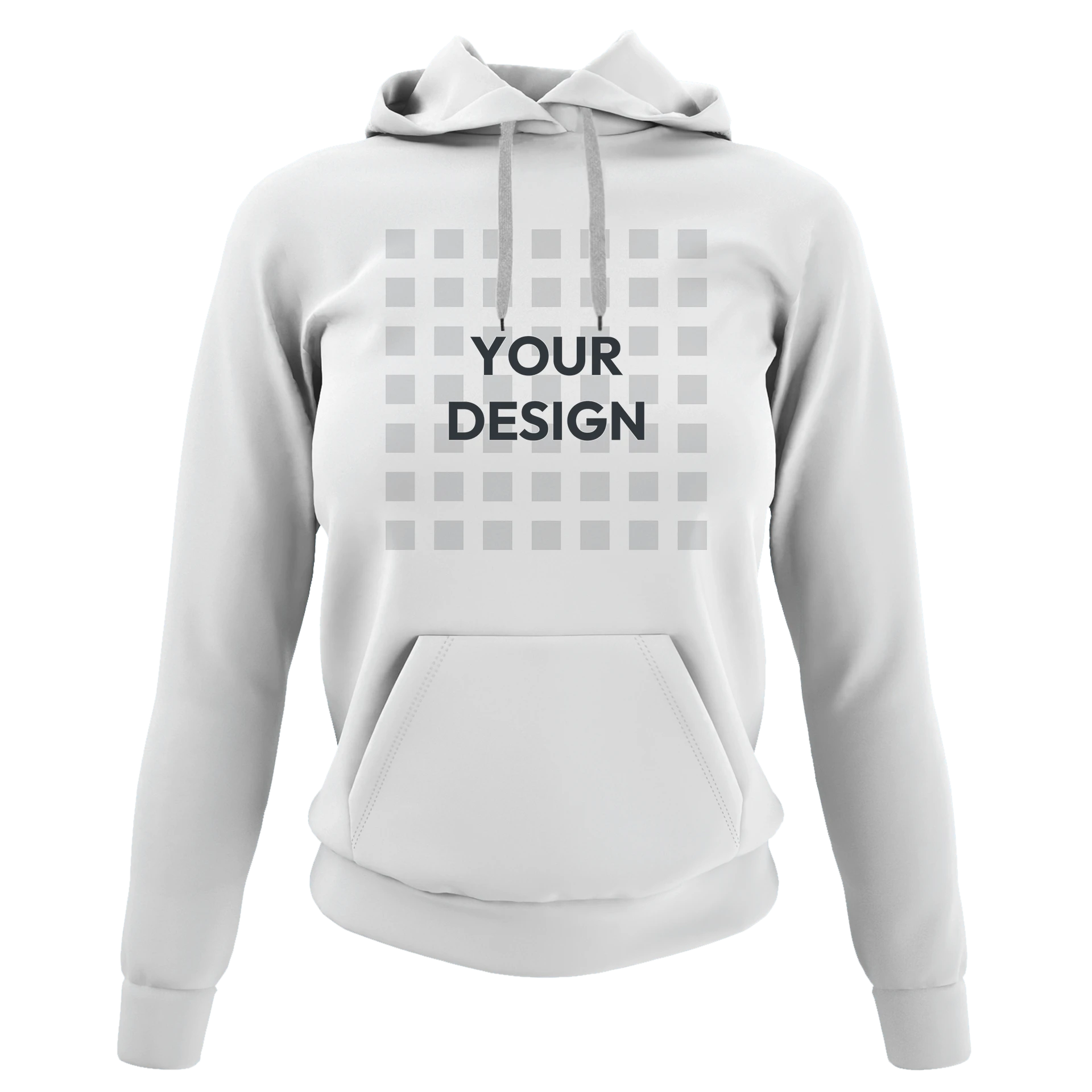 Hoodie Women White Front Design